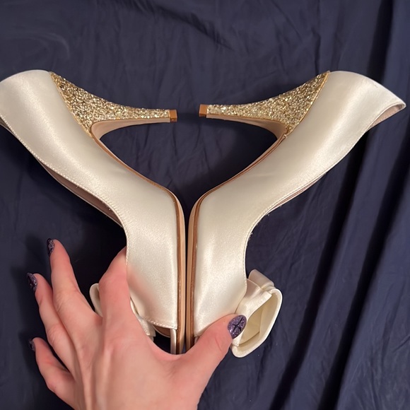 Kate spade clarice white satin and glitter heel - Picture 4 of 8